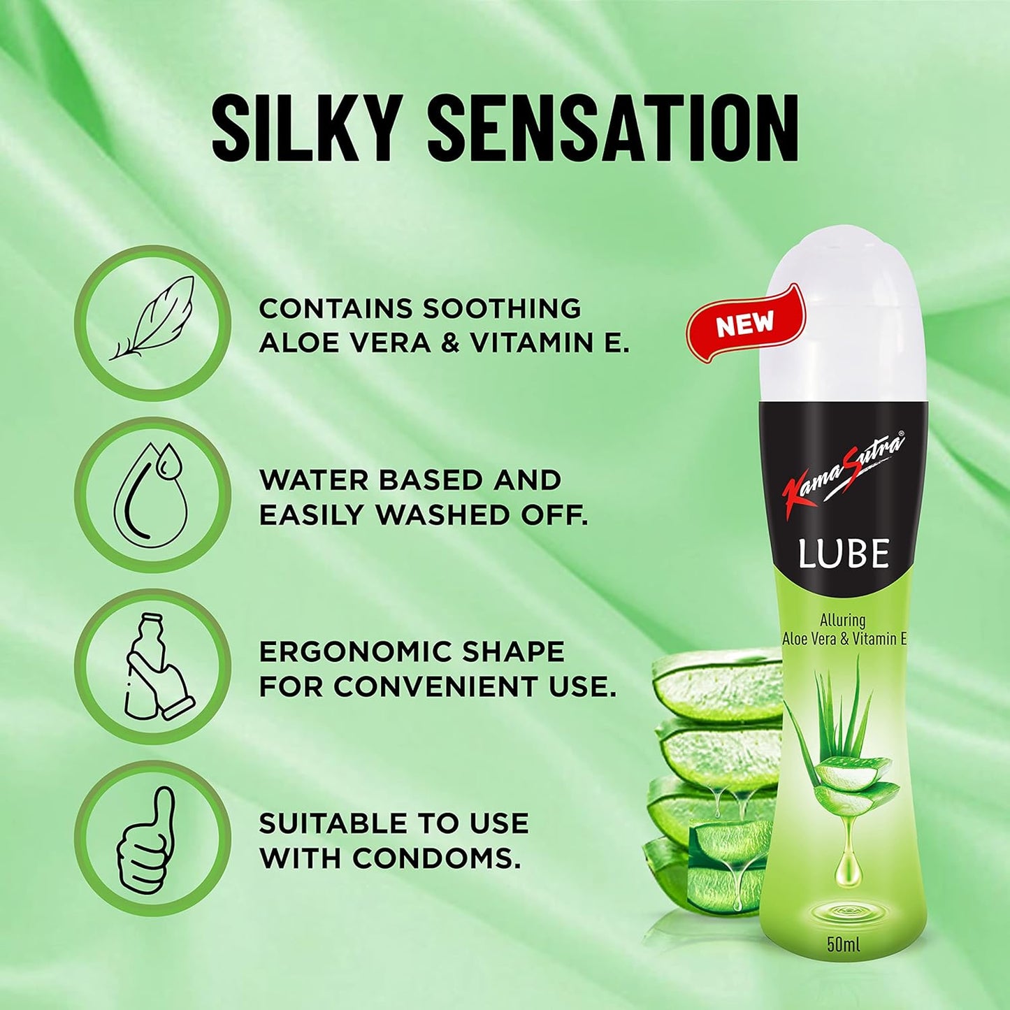 KamaSutra Water-Based Aloe and Vitamin E Personal Lubricant - 50ml