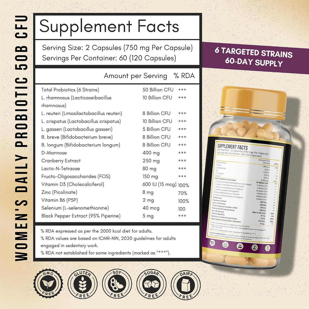 Anupurak Gut + Women's Health 50 Billion CFU Capsule (120 Each)