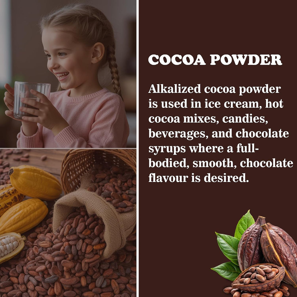 Pure Nutrition Cocoa Powder 50g | Unsweetened Natural Cocoa Powder | Rich Chocolate Flavor