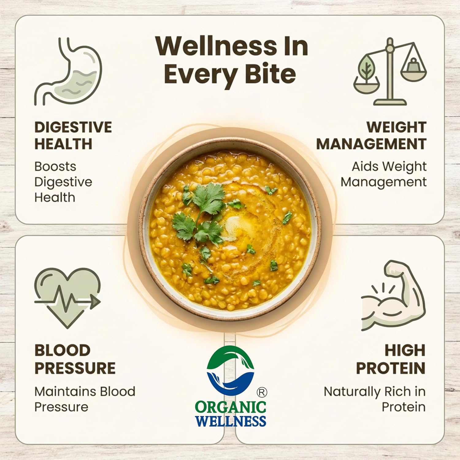 Organic Wellness Arhar Dal II Toor Dal - 450 grams