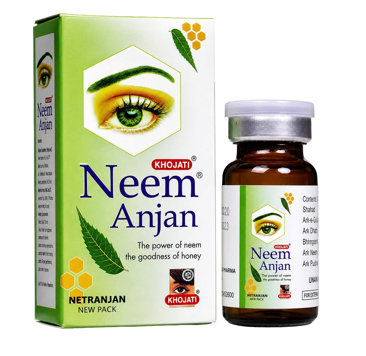 Khojati Neem Anjan Ayurvedic Eye Drops | Purifying, Cooling & Anti-Infective Eye Care | Pack of 4 (7 ml each)