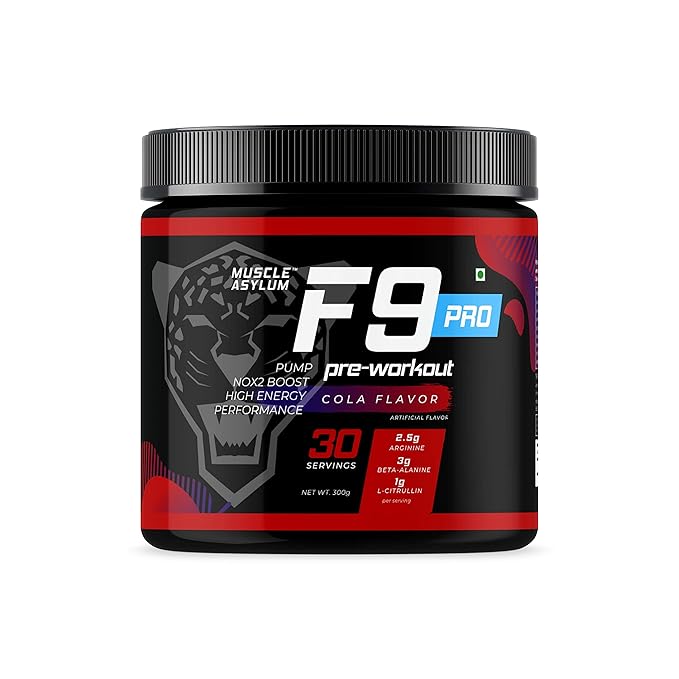 Muscle Asylum F9 Pro Pre-Workout Powder - 30 Servings, 300 Gm
