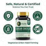 10 One Nutrition Sugar Shield Capsules 500mg (60 Veg Capsules) | Ayurvedic Support for Healthy Blood Sugar & Glucose Metabolism