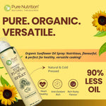 Pure Nutrition Sunflower Oil Cooking Spray - 200ml | 100% Pure & Edible | Healthy Cooking with 10X Less Oil | Ideal for Baking, Grilling & Frying | High Smoke Point | Light, Even Spray for Low-Calorie Meals & Heart Health