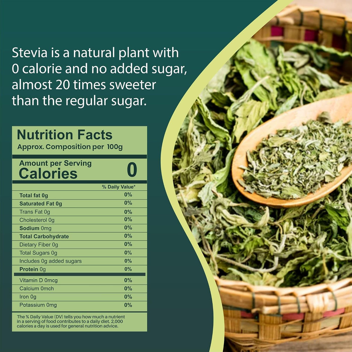 Zindagi Stevia Sugar Powder & Natural Stevia Leaves | 100% Natural Zero-Calorie & Diabetic-Friendly Sweetener Combo Pack