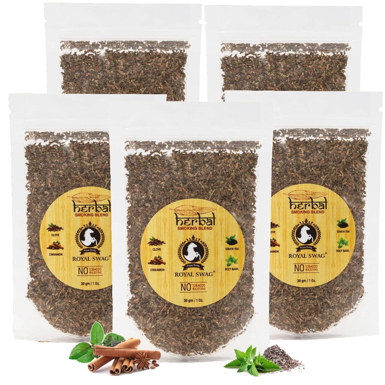 Royal Swag Herbal Smoking Mixture - Tobacco Free (30g - Pack of 5)