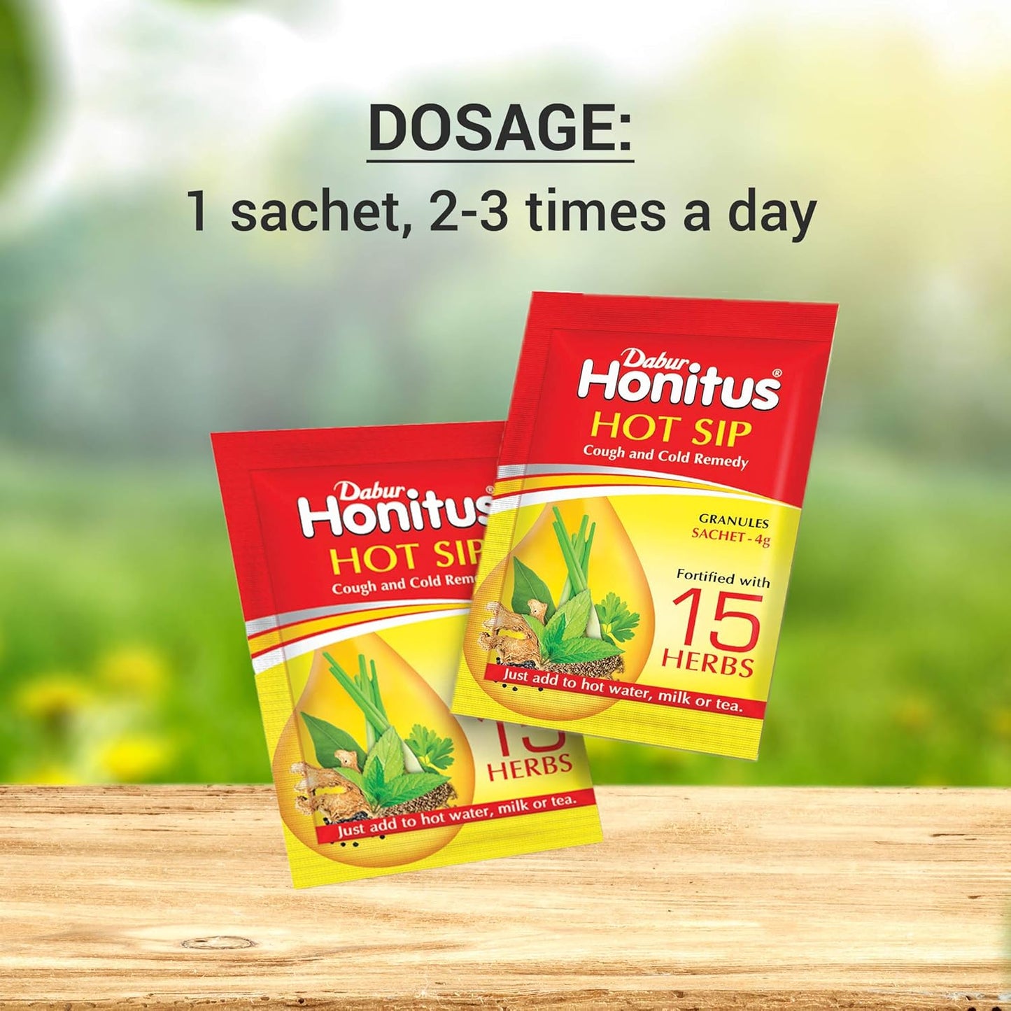 Dabur Honitus Hot Sip Ayurvedic Kaadha | For Cough, Cold & Immunity (4gm Each)