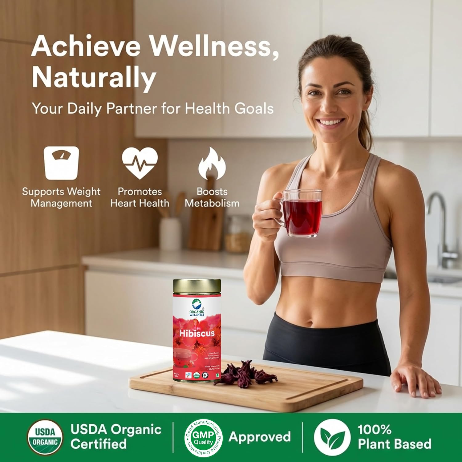 Organic Wellness Blossom Hibiscus 100 grams Tin Pack