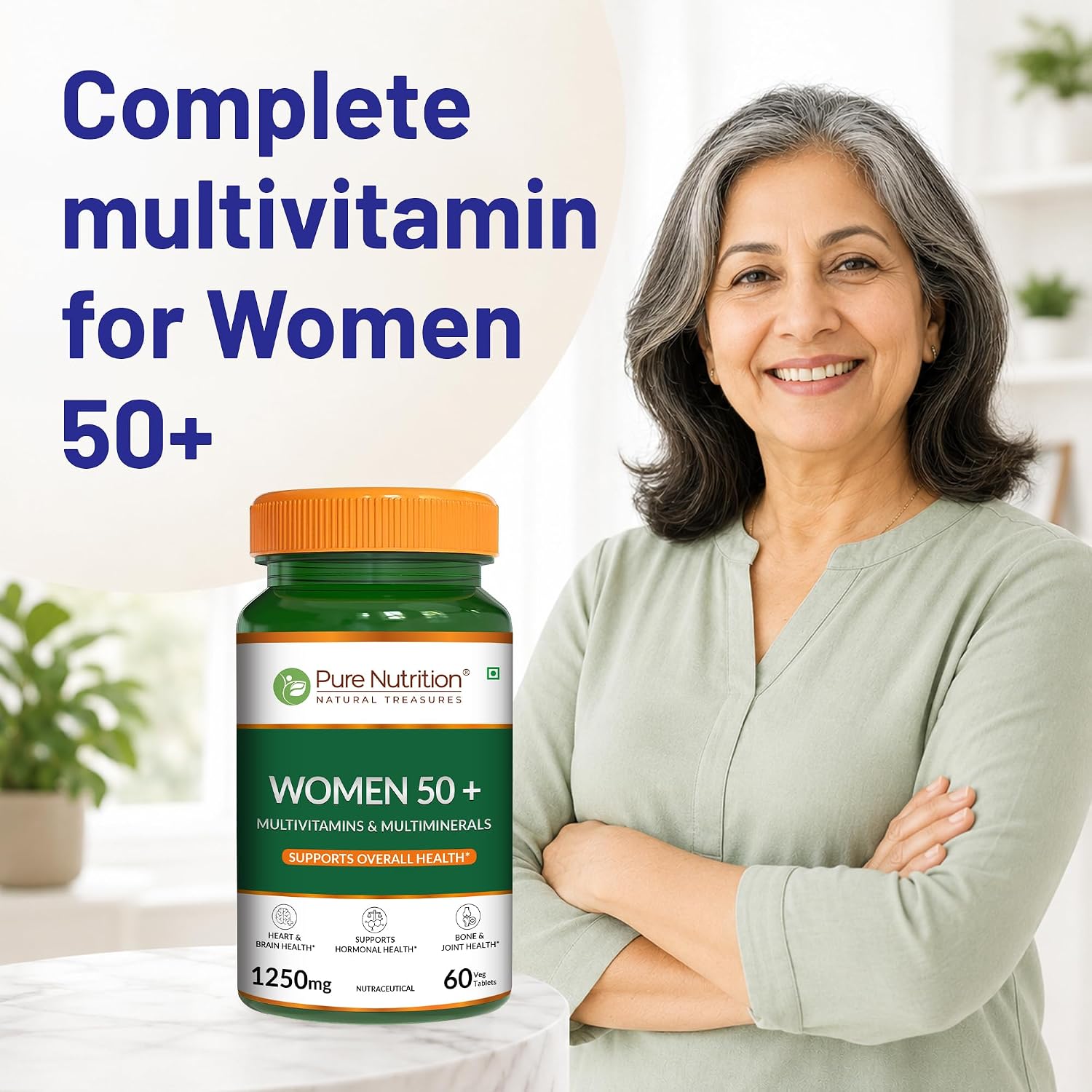 Pure Nutrition Women’s Multivitamin 50+ 60 Tablets | Daily Vitamins & Minerals for Women