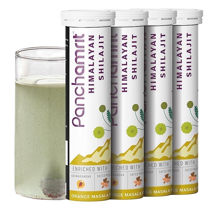 Panchamrit Himalayan Shilajit Effervescent Tablet with Ayurvedic Herbs|Boosts Stamina (15 Each)