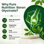Pure Nutrition Boron Glycinate 6mg, 60 Capsules | Bone, Joint & Mineral Health Support