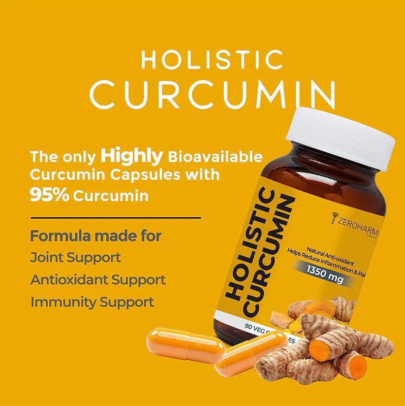 Zeroharm Holistic Curcumin Capsules 1350 mg - 90 Veg Capsules