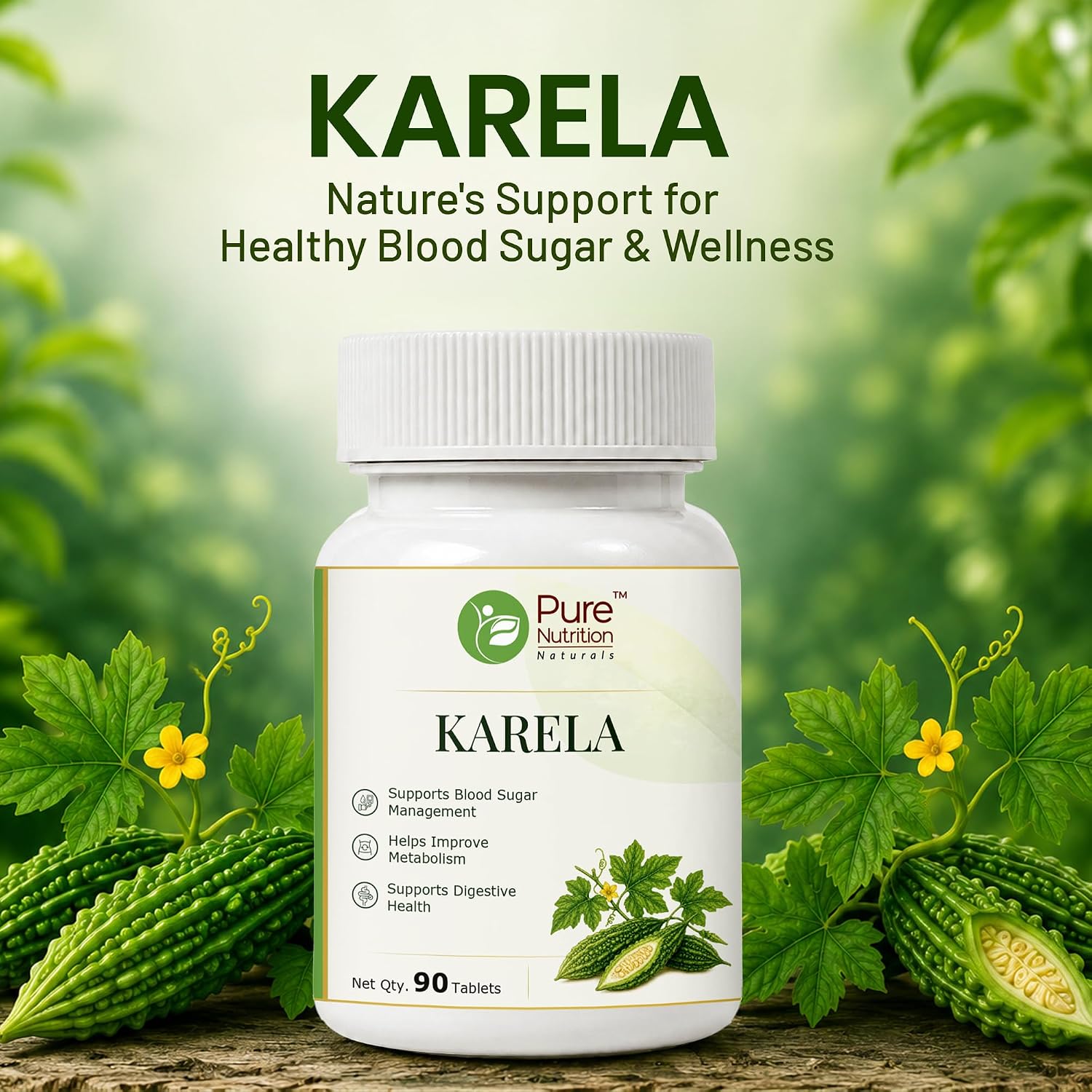 Pure Nutrition Karela Tablets (250mg | 90 Tablets)