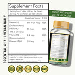 Anupurak D3+K2(MK-7)+B12 with Omega-3 from Algal Tablet (120 Each)