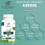 DR. JPG Organic Aloe Vera Capsules (500mg, 60 Veg Capsules) | Helps Rejuvenate Skin & Hair | 100% Certified Organic