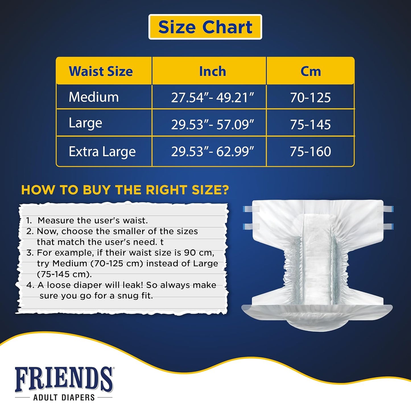Friends Economy Adult Diaper Tape Large -10 Diapers