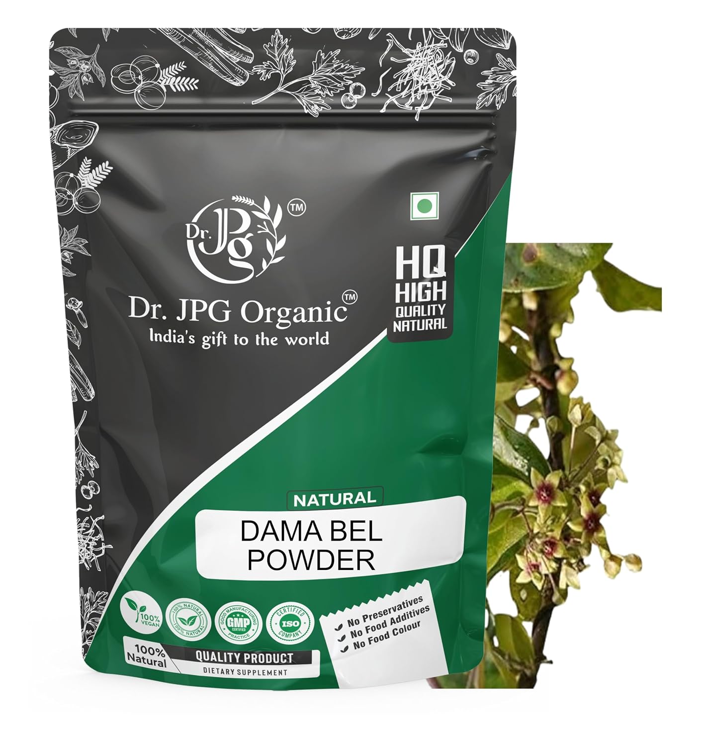 DR. JPG Organic Natural Dama Bel Powder (100g) | Pure Damvel / Tylophora Indica Powder
