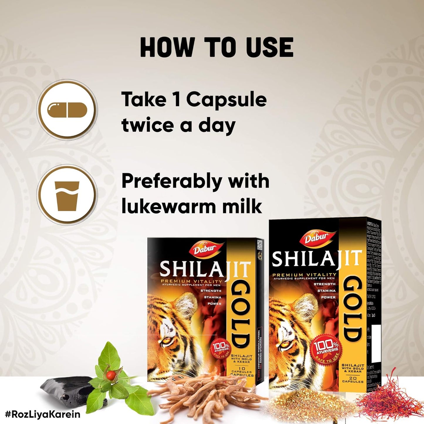 Dabur Shilajit Gold Vitality Capsules for Men | For Immunity, Strength, Stamina & Power
