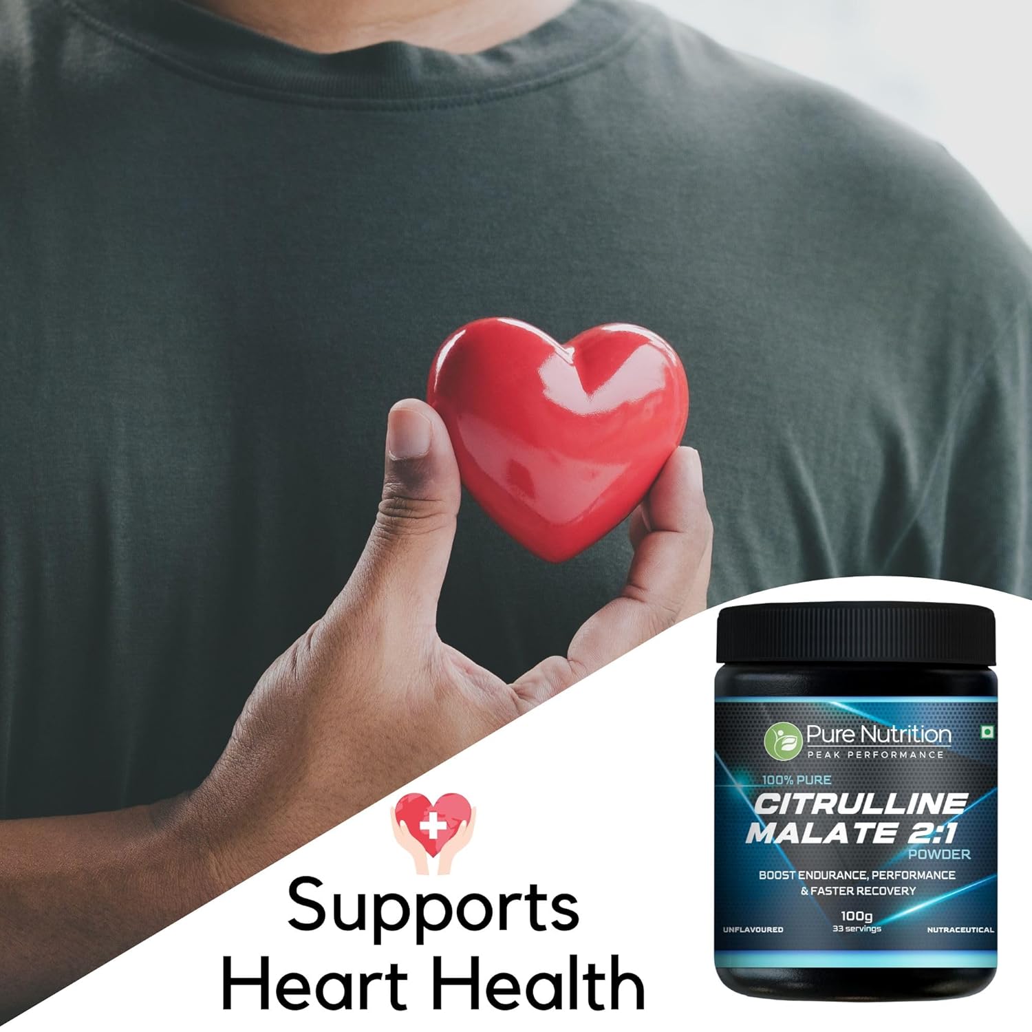 Pure Nutrition L-Citrulline Malate 2:1 Powder | 100% Pure & Unflavoured | Boosts Stamina, Enhances Performance, Speeds Muscle Recovery & Reduces Fatigue | Ideal Pre-Workout for Men & Women