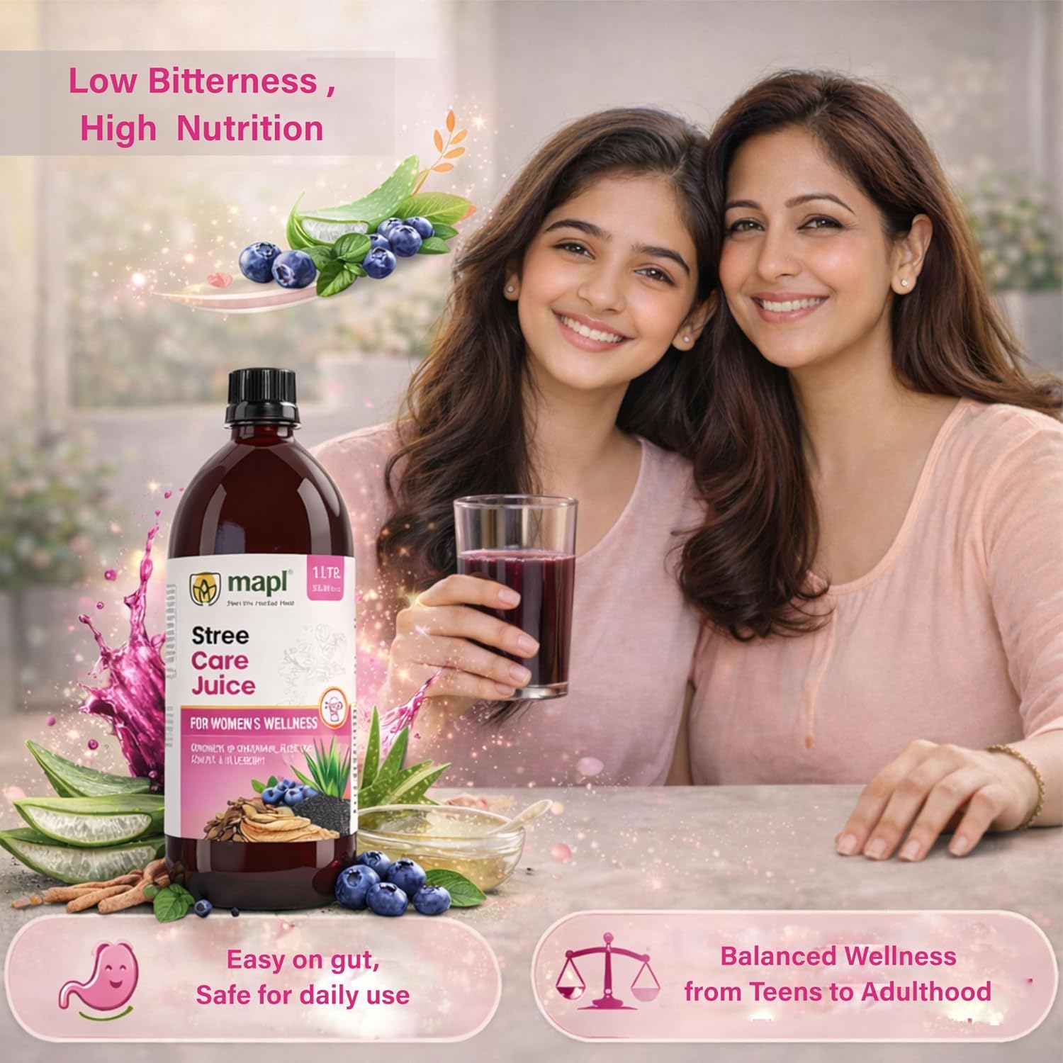 MAPL Stree Care PCOD PCOS Juice 1000ml | Women Wellness with Ashoka, Shatavari & Aloe Vera | Supports Hormonal Balance & Vitality