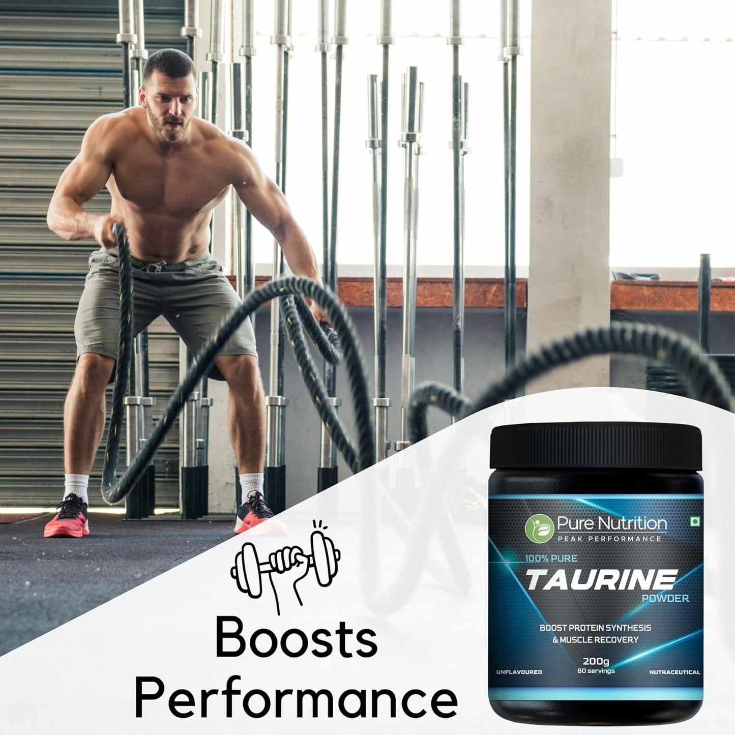 Pure Nutrition L-Taurine Powder 200g | Premium Amino Acid Supplement | Boosts Muscle Recovery & Performance | Supports Energy, Heart Health, & Overall Wellness | Ideal for Fitness, Stamina, & Active Lifestyle