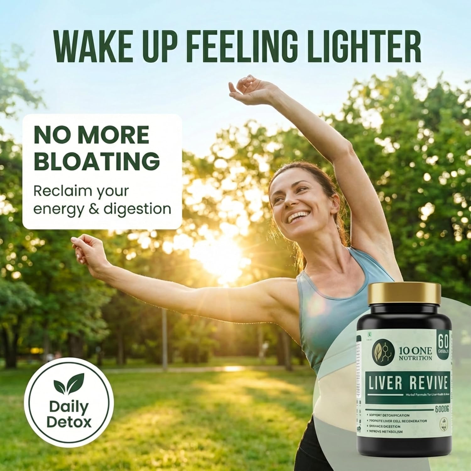 10 One Nutrition Liver Revive Detox 500mg (60 Veg Capsules) | Natural Liver Care, Fatty Liver Support & Digestive Enzyme Support