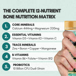 Anupurak Calcium Magnesium, Zinc D3+K2,B6,B9,B12 with Probiotics Tablet (90 Each)