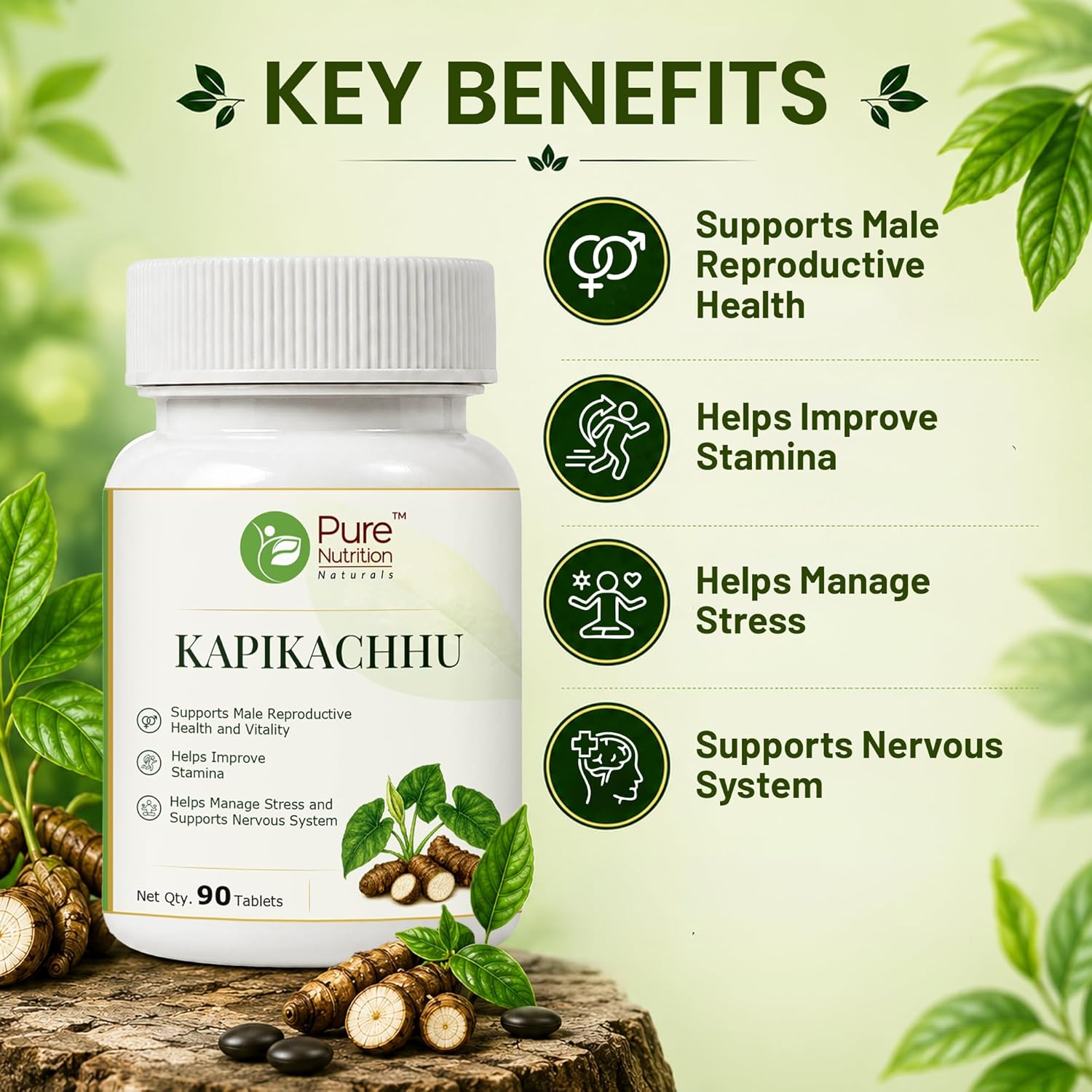 Pure Nutrition Kapikachhu Tablets (250mg | 90 Tablets)