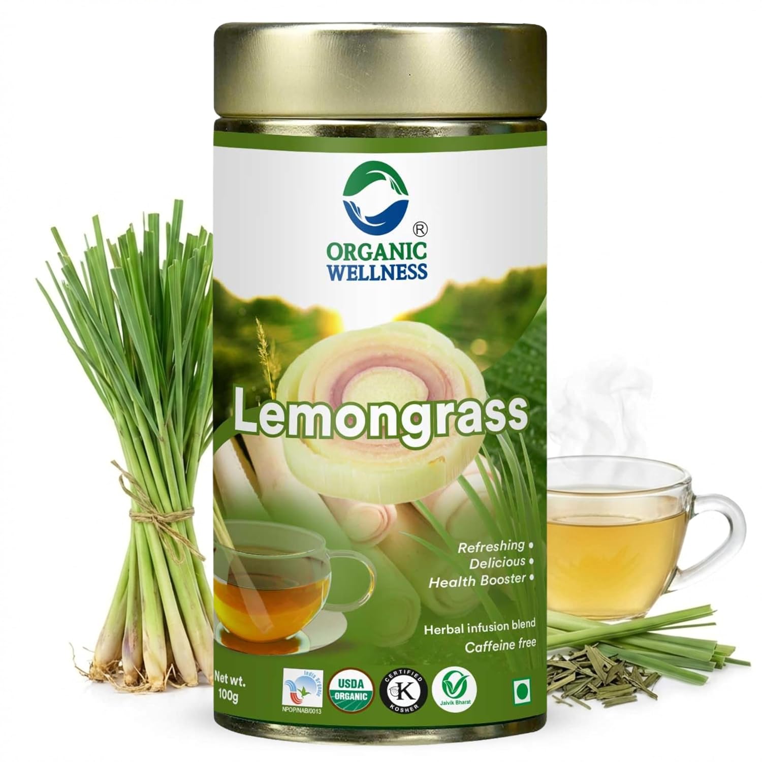 Organic Wellness Blossom Lemongrass 100 grams Tin Pack