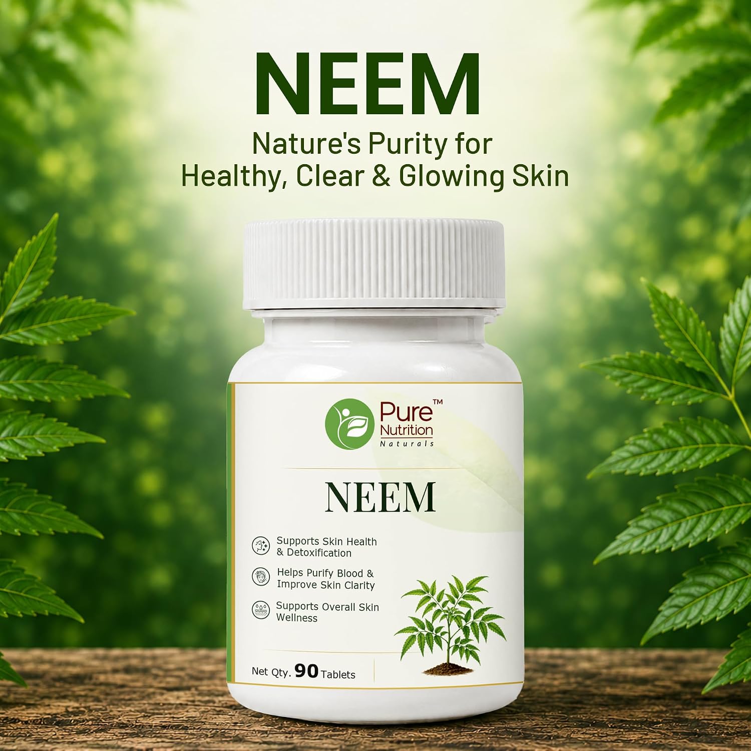 Pure Nutrition Neem Tablets (250mg | 90 Tablets)