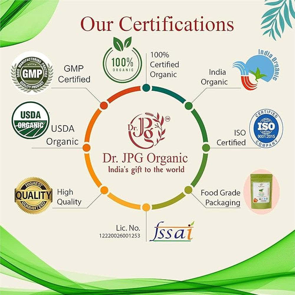 DR. JPG ORGANIC HERBALS wheatgrass Powder | Herbal Superfood for Daily Wellness & Nutrition | | INDIA ORGANIC Certified | (114g Pack Of 1)