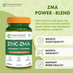 Pure Nutrition Zinc-ZMA 800 mg Veg Tablet with Magnesium & Vitamin B6 for Immunity, Bones & Muscles | 120 Veg Tablet