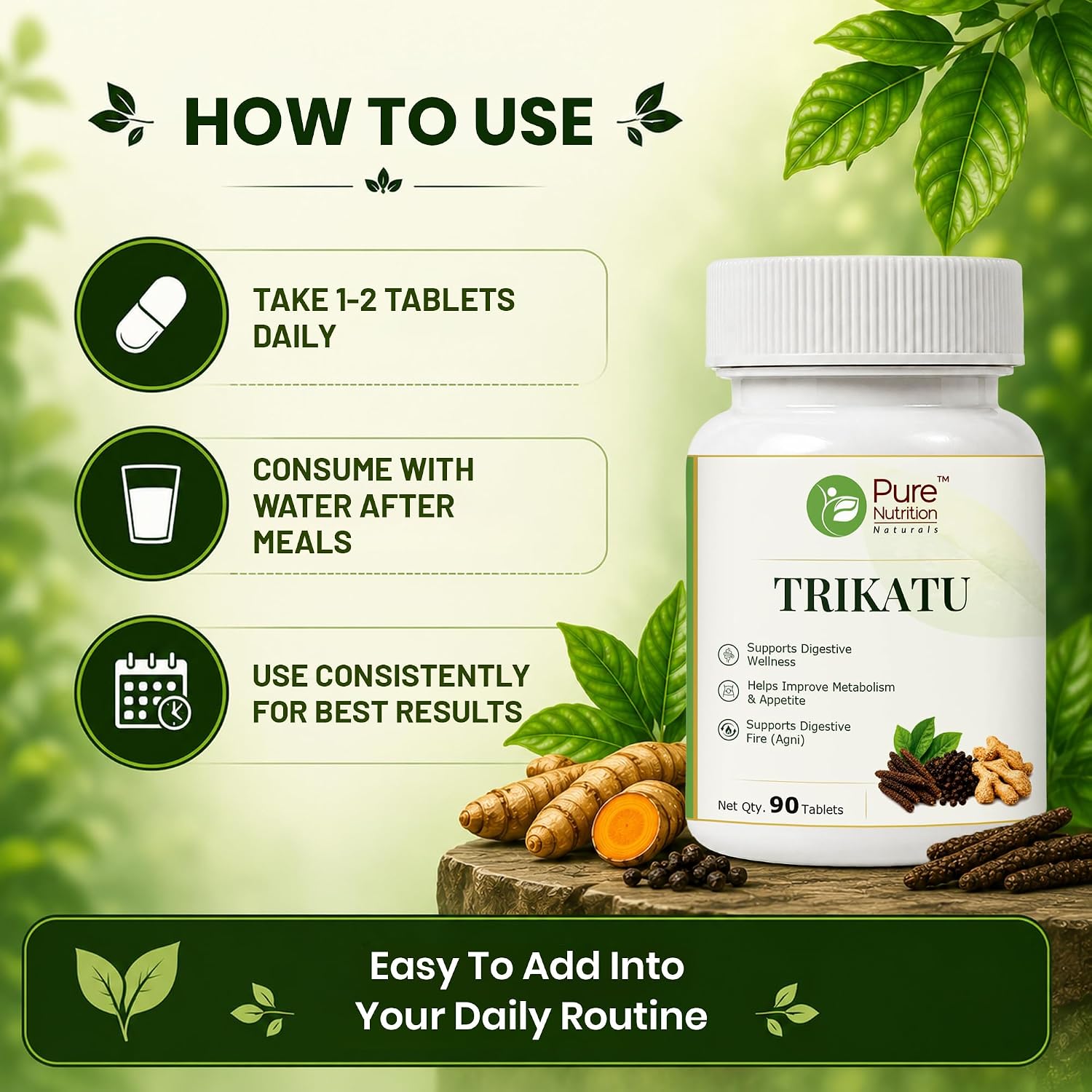 Pure Nutrition Trikatu Tablets (250mg | 90 Tablets)