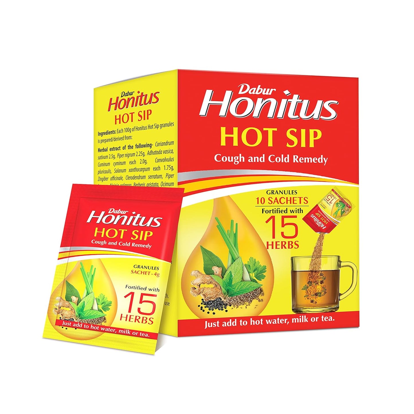 Dabur Honitus Hot Sip Ayurvedic Kaadha | For Cough, Cold & Immunity (4gm Each)