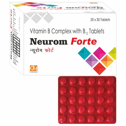 NEUROM-FORTE Thiamine 2 mg, Riboflavin 2 mg, Pyridoxine 0.5 mg, Niacinamide 25 mg, Calcium Pantothenate 1.0 mg & Vitamin B12 1.0 mcg