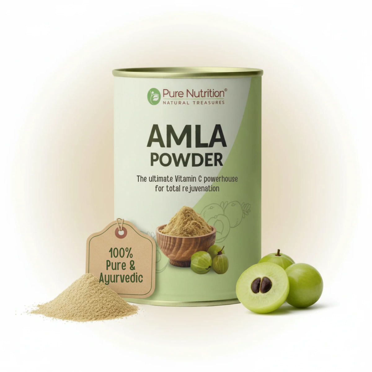 Pure Nutrition Natural Amla Powder – Indian Gooseberry Powder for Hair, Skin & Wellness Care – 100g