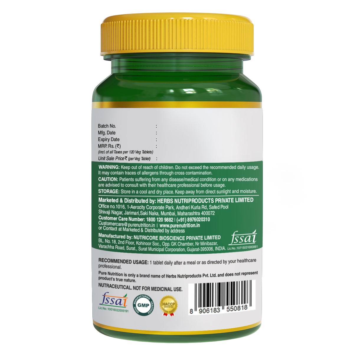 Pure Nutrition Iron + Vitamin C 400mg – 120 Veg Tablets for Men & Women | Supports Haemoglobin, Boosts Immunity, Improves Skin Health & Maintains Iron Levels | Energy & Vitality