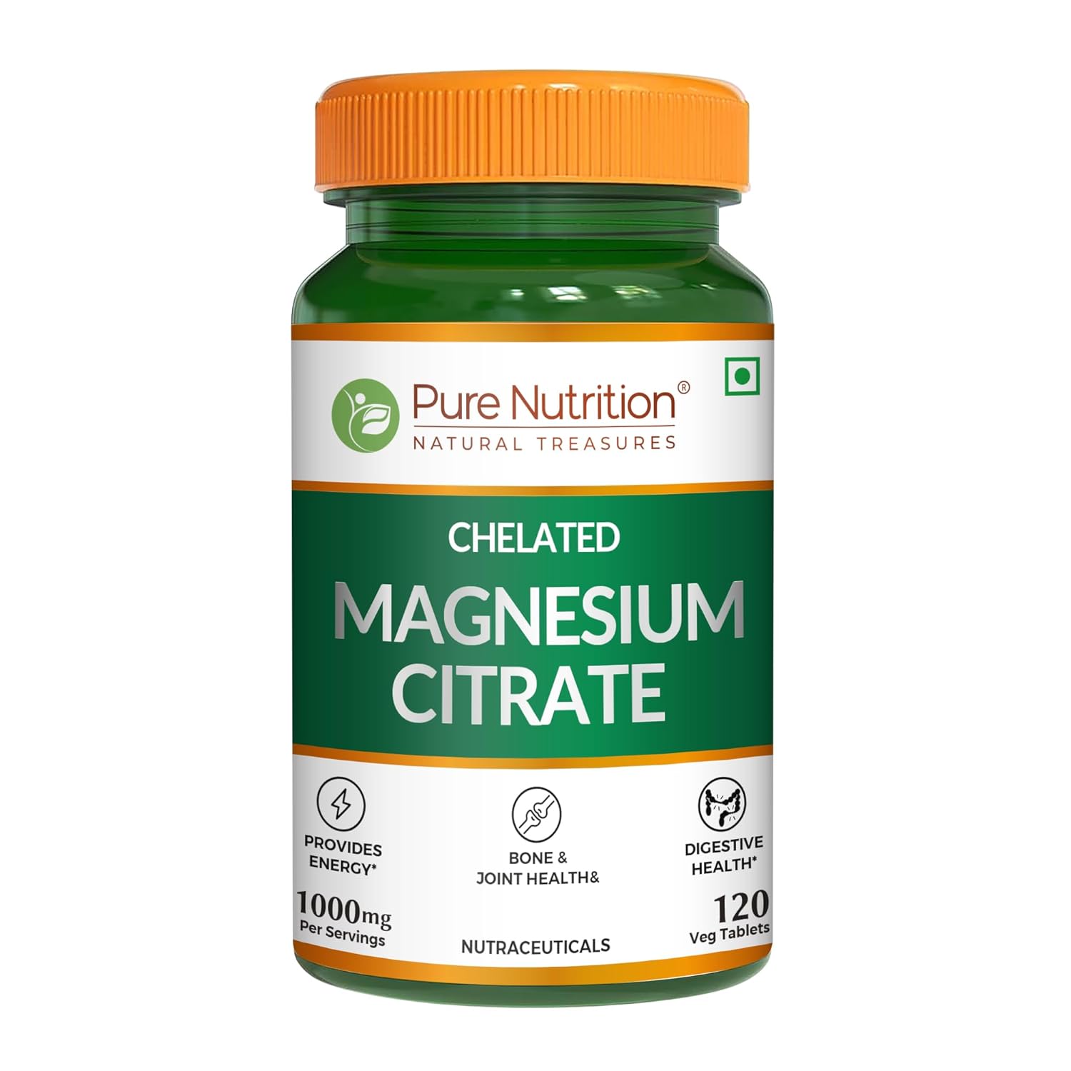 Pure Nutrition Magnesium Citrate, 120 Veg Tablets, Supports Sleep, Muscle Relaxation, Bone & Joint Health, Energy Production & Easy For Digestion