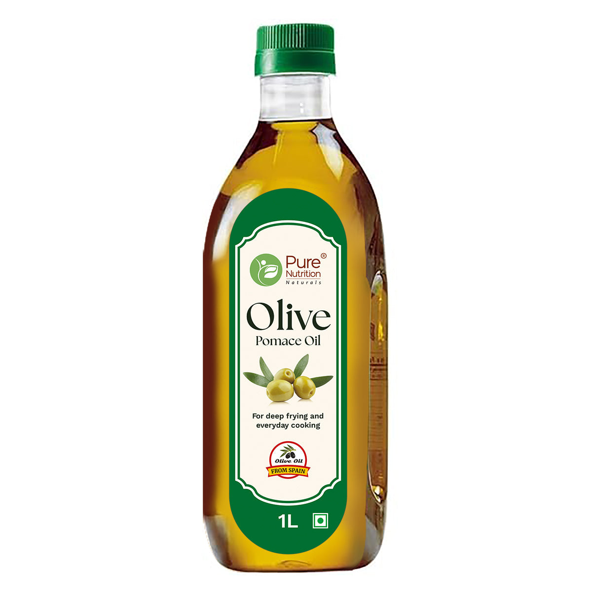 PURE NUTRITION NATURAL TREASURES Pomace Olive Oil - 1L Pet Bottle|Ideal For Everyday Indian Cooking & Deep Frying|Low In Saturated Fats|Supports Heart Health & Weight Management