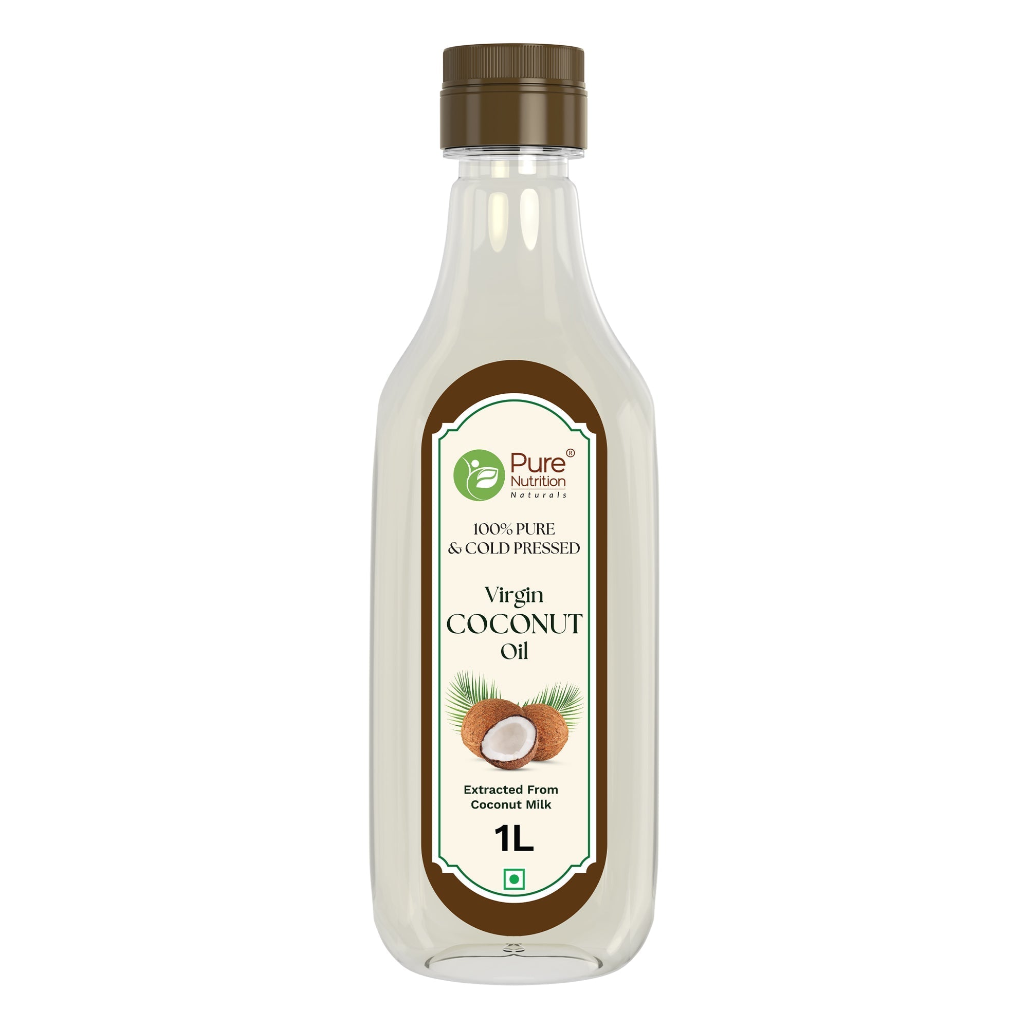 Pure Nutrition Cold-Pressed Virgin Coconut Oil - 1L | 100% Natural & Pure | Ideal for Cooking, Baby Massage, Hair & Skin Care | Supports Hair Growth & Skin Hydration