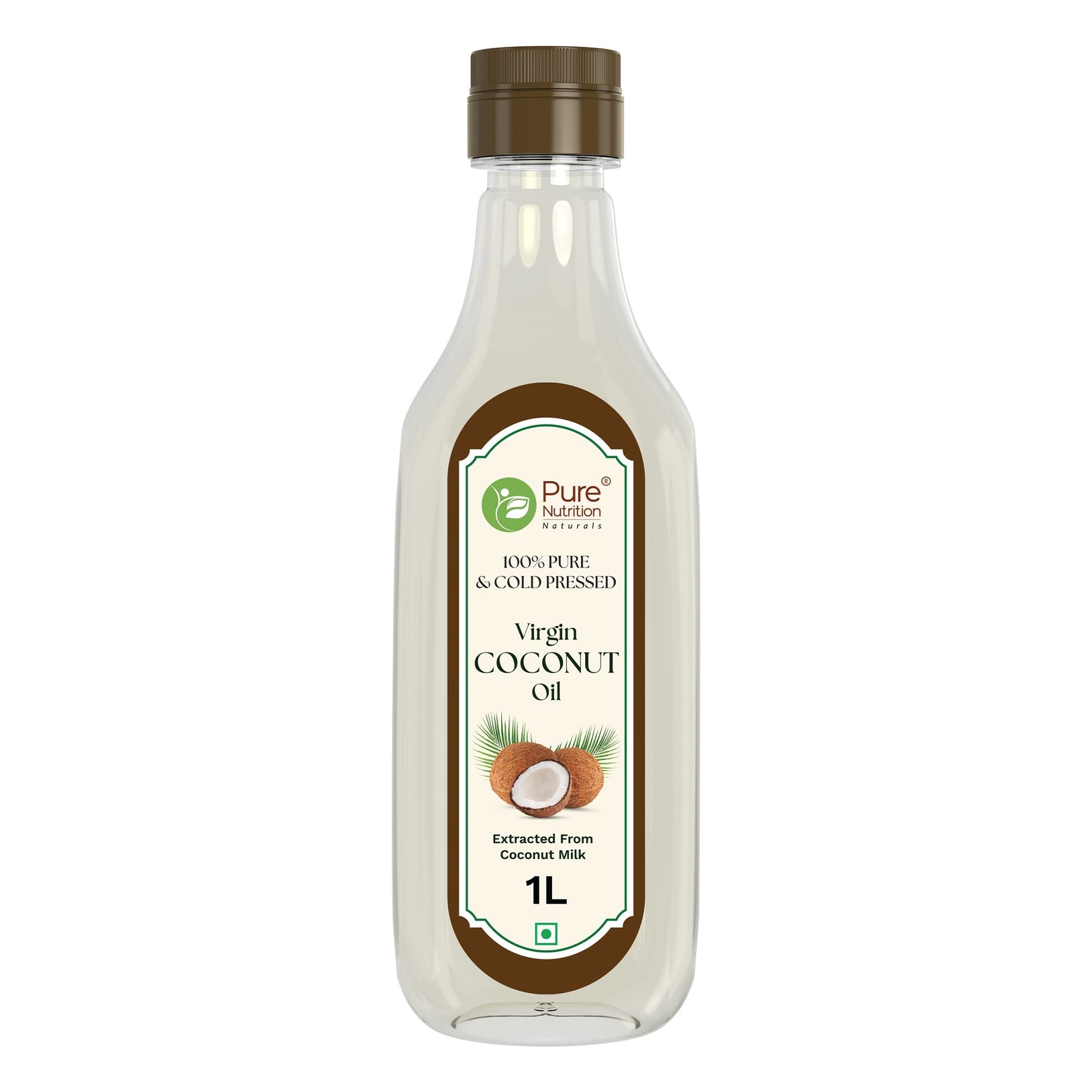 Pure Nutrition Cold-Pressed Virgin Coconut Oil - 1L | 100% Natural & Pure | Ideal for Cooking, Baby Massage, Hair & Skin Care | Supports Hair Growth & Skin Hydration