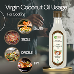 Pure Nutrition Cold-Pressed Virgin Coconut Oil - 1L | 100% Natural & Pure | Ideal for Cooking, Baby Massage, Hair & Skin Care | Supports Hair Growth & Skin Hydration