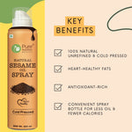 Pure Nutrition Black Sesame Oil Spray - 200ml | 100% Pure, Natural & Cold-Pressed | Cook Healthy with 10X Less Oil | Rich in Antioxidants & Nutrients | Ideal for Sautéing, Grilling & Salad Dressings | Heart-Healthy Oil