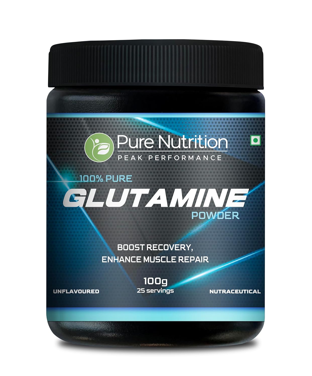 Pure nutrition Glutamine Powder 100g | Post Workout Supplement Amino Acid for Muscle Growth & Recovery | Unflavoured | 25mg serving