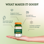 Pure Nutrition Vitamin E (510mg) with Wheatgerm Oil – 120 Liquid Fill Capsules | For Healthy Skin & Hair | Supports Immunity, Heart & Eye Health | Natural Antioxidant Supplement