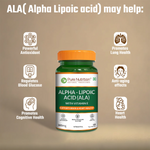 Pure Nutrition Alpha Lipoic Acid (ALA) 300mg - 60 Veg Capsules with Vitamin E | Powerful Antioxidant for Nerve & Heart Health | Supports Healthy Blood Sugar, Energy Metabolism & Cellular Protection