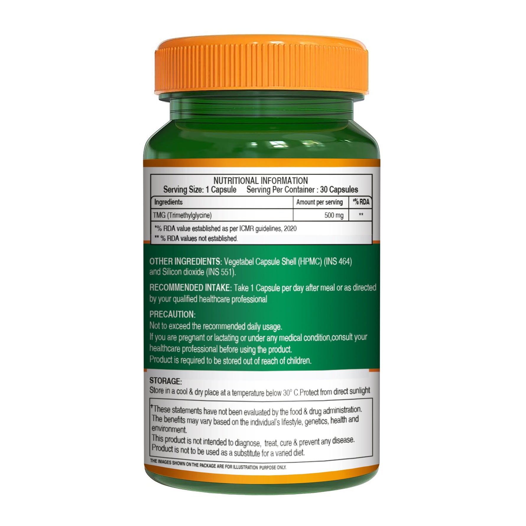 Pure Nutrition TMG 500mg (Trimethylglycine) Supplement – 30 Capsules | Supports Heart Health, Homocysteine Levels, Liver Function & Cognitive Health