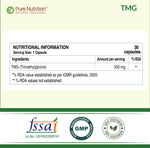 Pure Nutrition TMG 500mg (Trimethylglycine) Supplement – 30 Capsules | Supports Heart Health, Homocysteine Levels, Liver Function & Cognitive Health