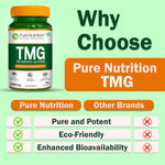 Pure Nutrition TMG 500mg (Trimethylglycine) Supplement – 30 Capsules | Supports Heart Health, Homocysteine Levels, Liver Function & Cognitive Health