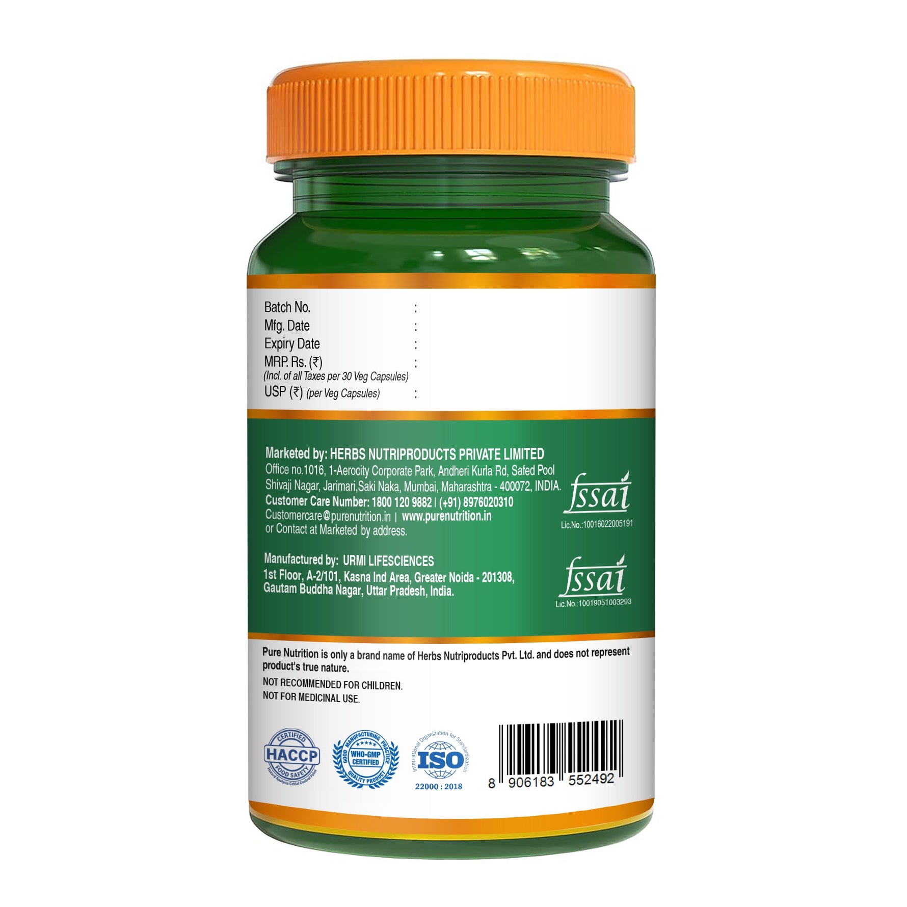 Pure Nutrition Ca-AKG - (500mg) - 30 Veg Capsules | Calcium Alpha-Ketoglutarate Supplements For Cellular Energy & Joint Health | Support Healthy Aging, Athletic Performance & Muscle Recovery